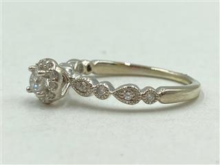 10K White Gold-Diamond Engagement Ring Approx. .29 Carat T.W. 2g